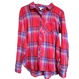 Nice High End Red Plaid ORVIS Women’s M Button Down Long Sleeve Shirt